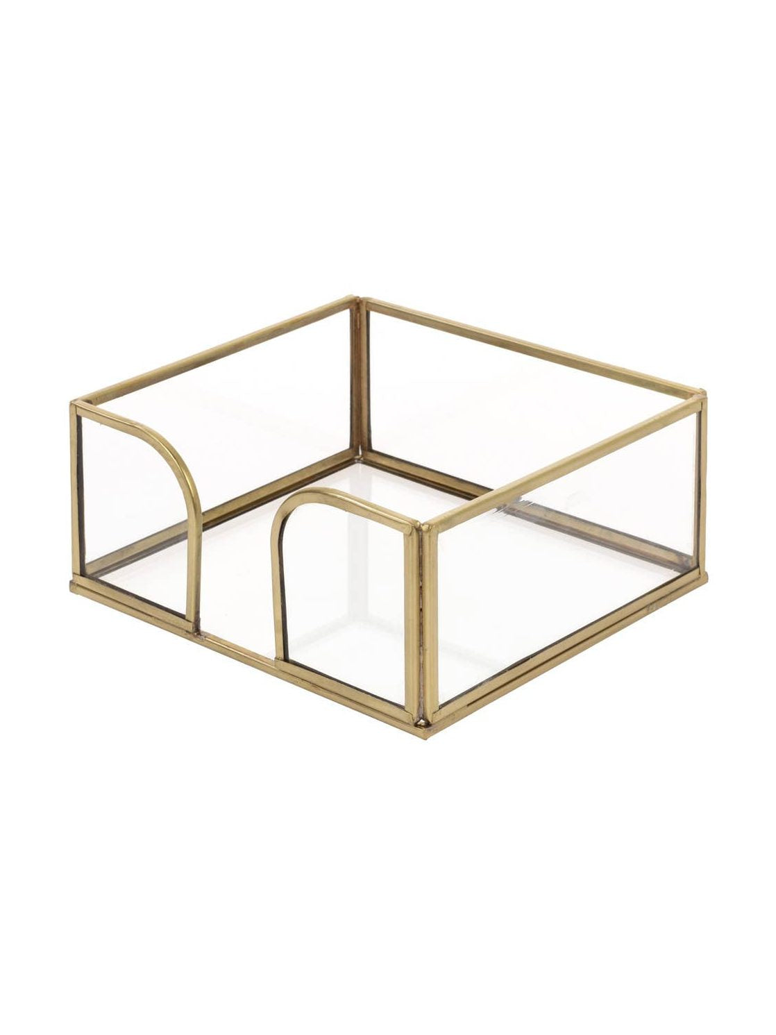 Gold Edge Glass Caddy