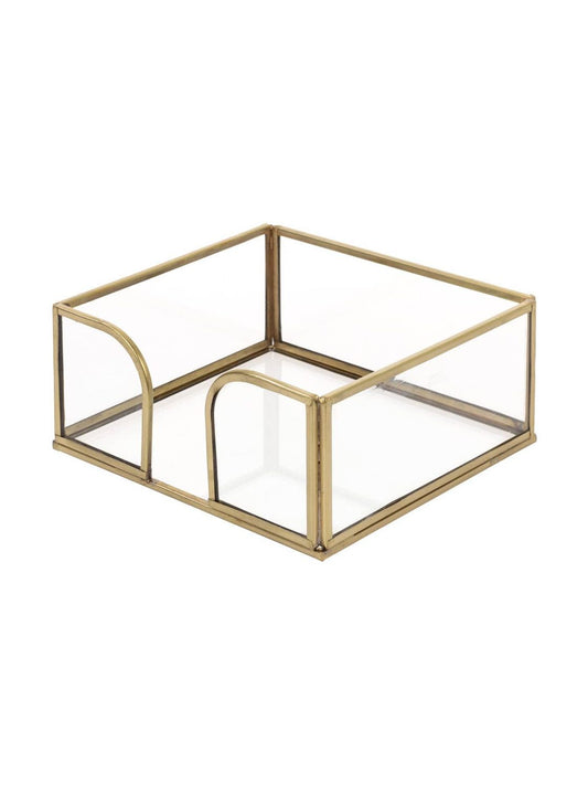 Gold Edge Glass Caddy