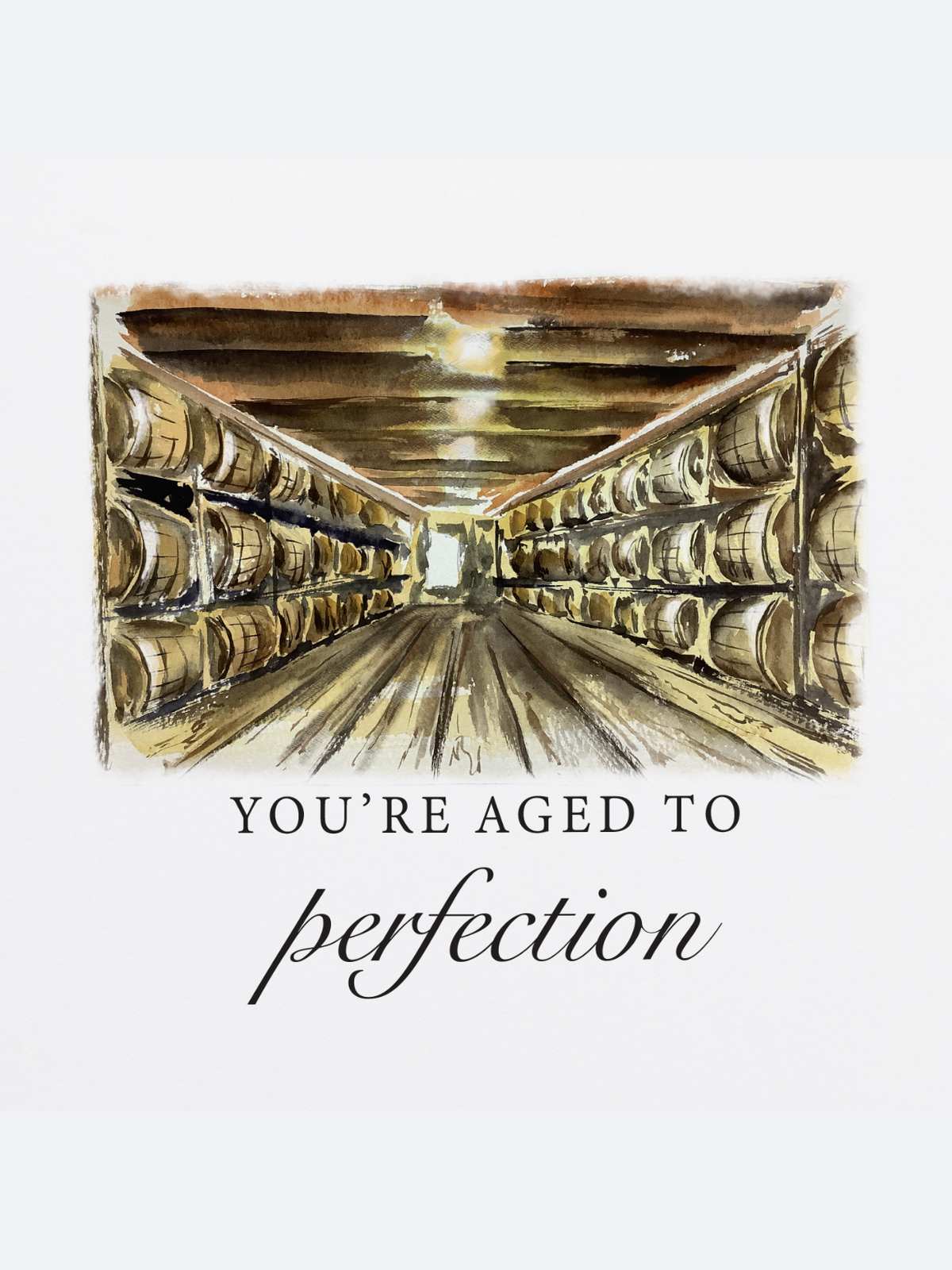 Aged To Perfection Funny Bourbon Greeting Card