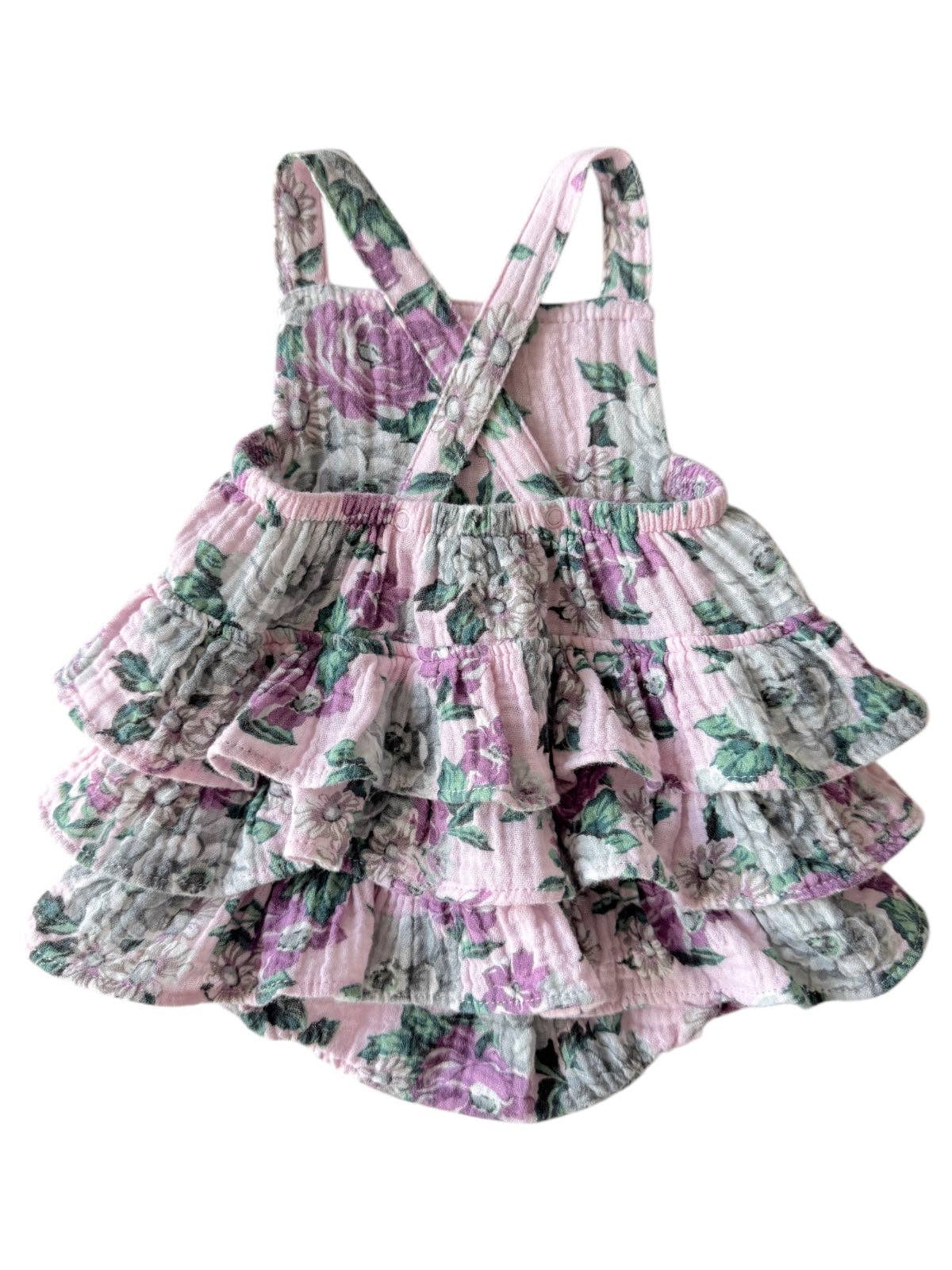 Muslin Ruffle Sunsuit, Blissful Blossoms
