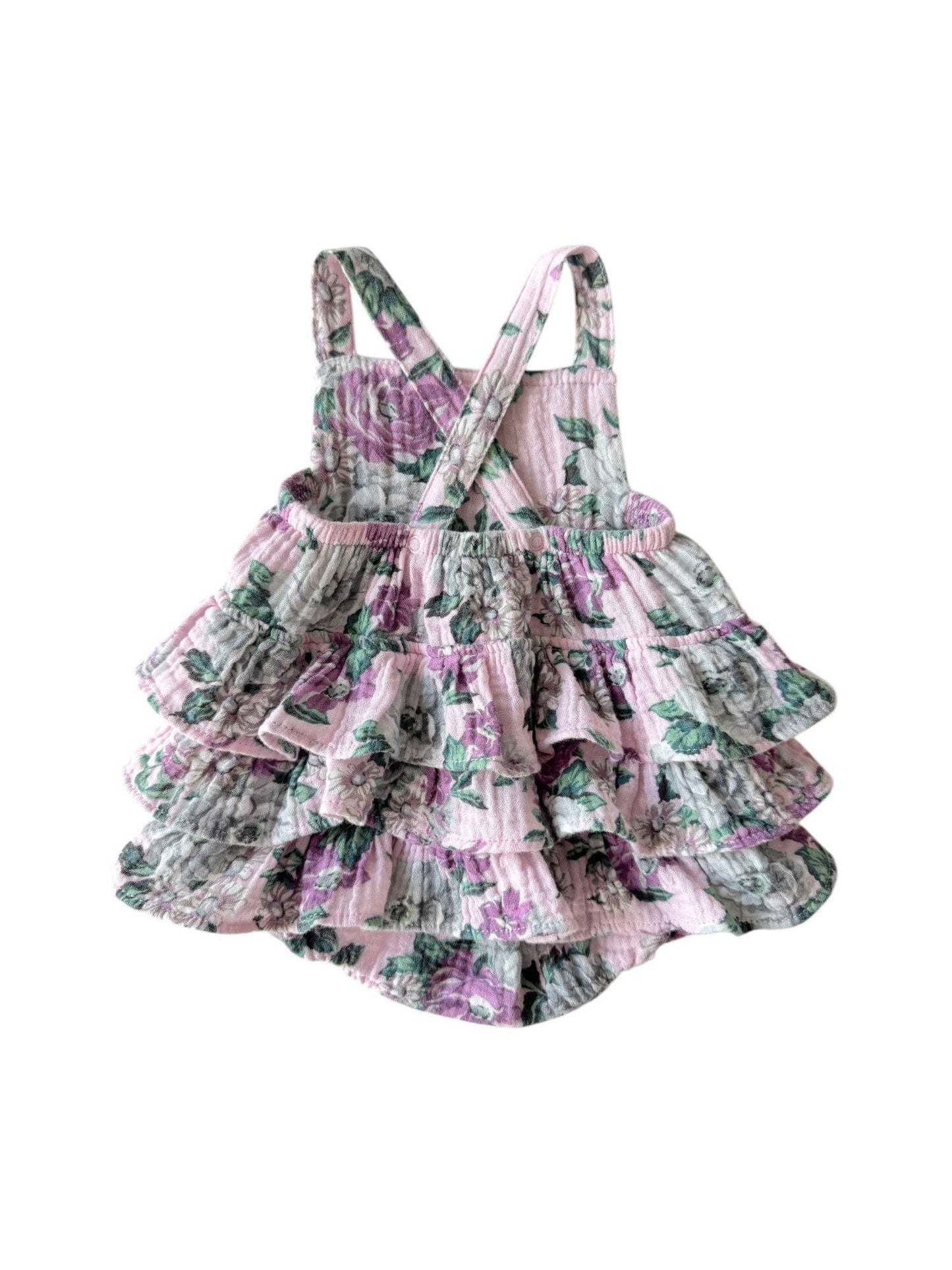 Muslin Ruffle Sunsuit, Blissful Blossoms
