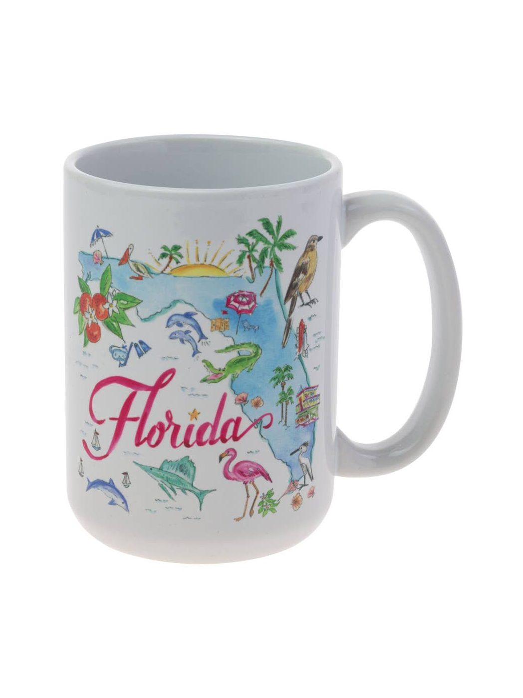 FL State Collection Ceramic 15 oz Mug Florida Rosanne Beck