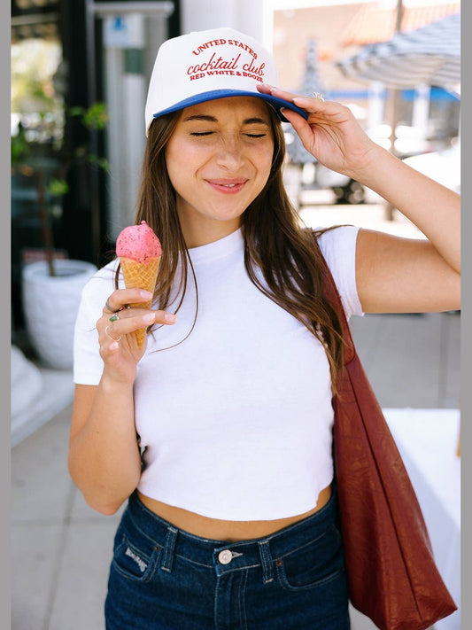 United States Cocktail Club- Royal/Natural 4th Of July Hat