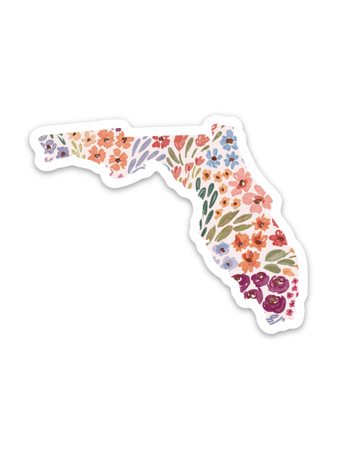 Florida Floral State Sticker 3x3in.