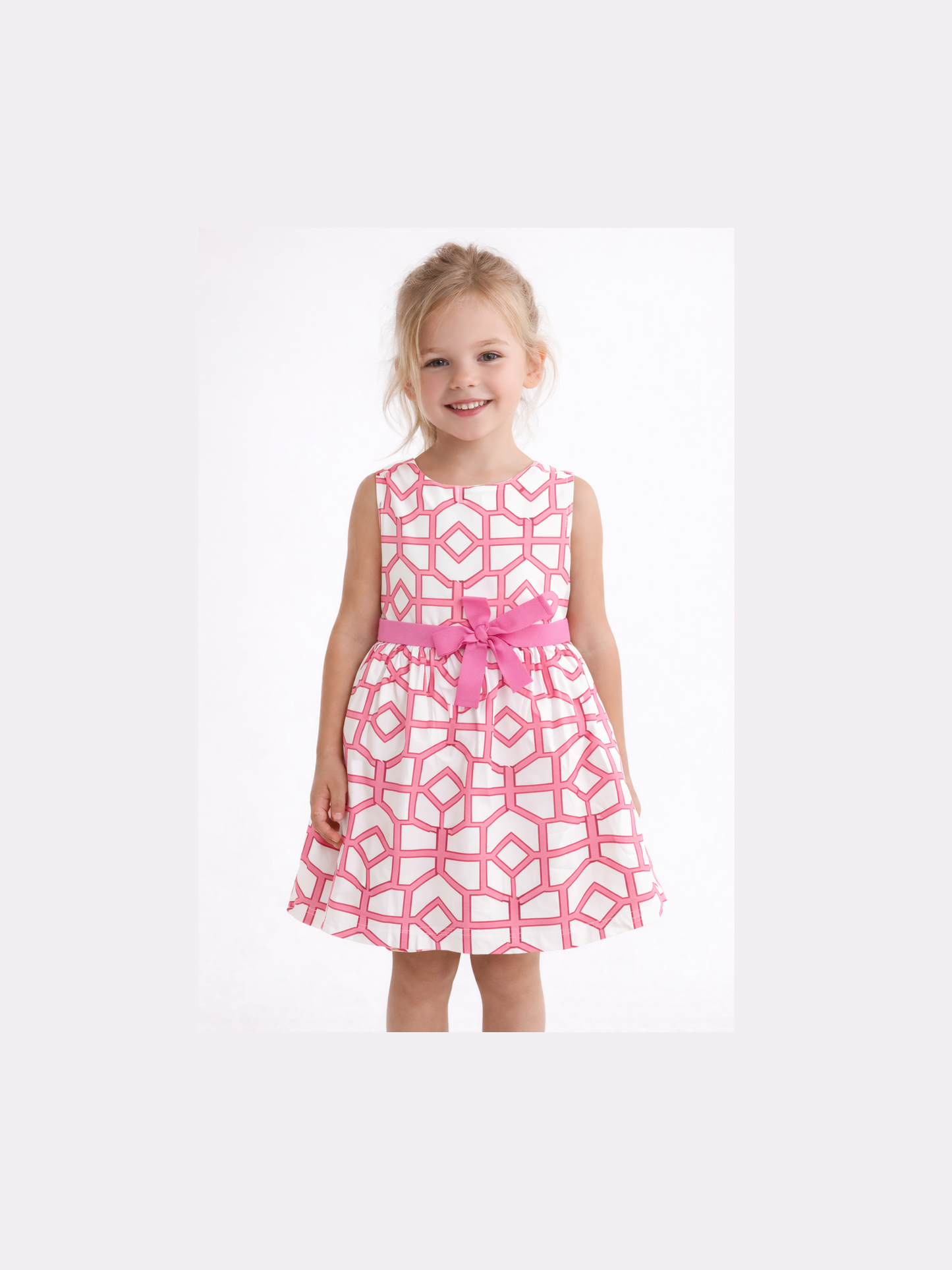 Little Girls Trellis Print Dress