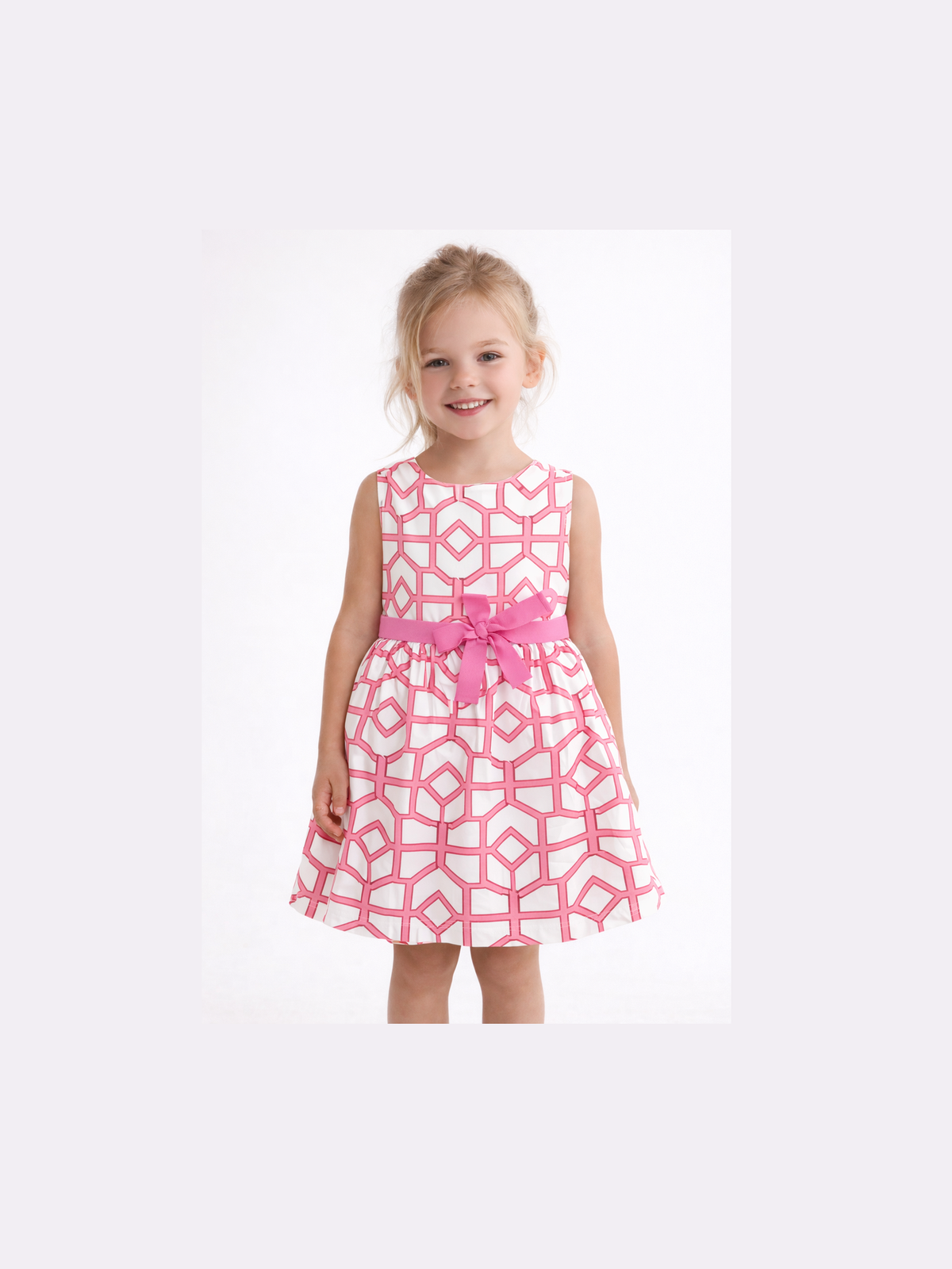 Little Girls Trellis Print Dress