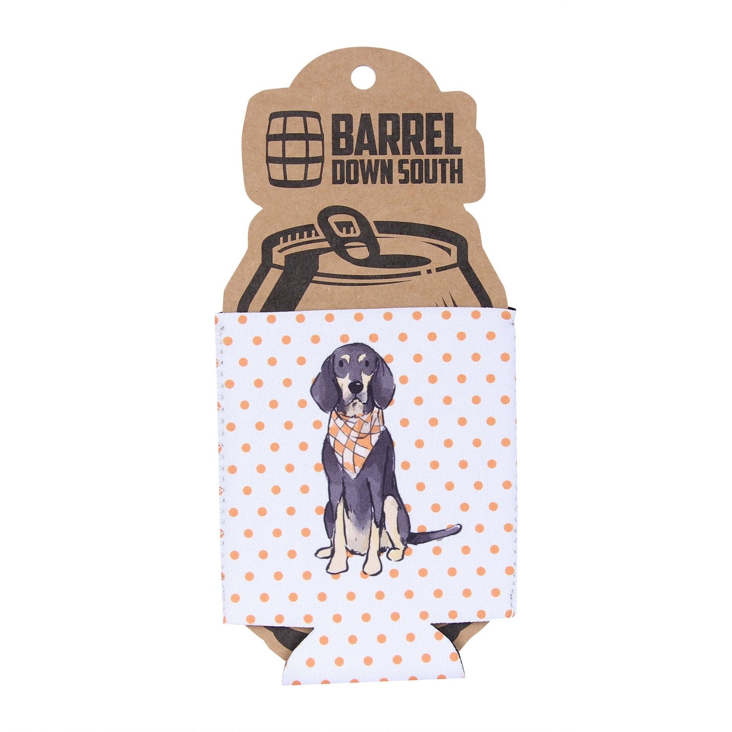 Sitting Bluetick Coonhound Can Cooler