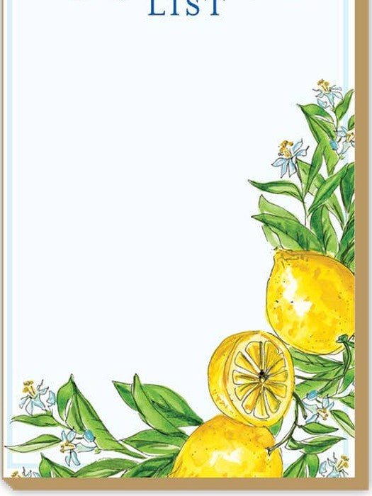 List Handpainted Lemons with Greenery Luxe Large Notepad