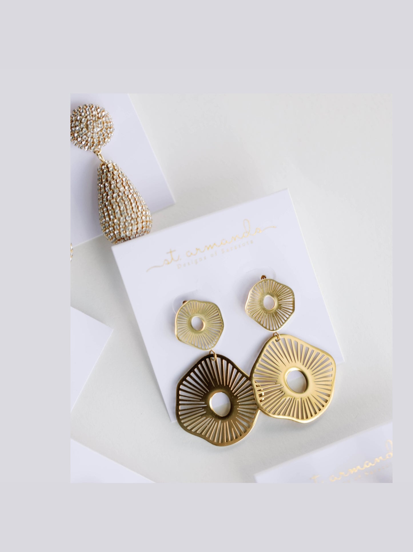 Gold Anemone Statement Earrings