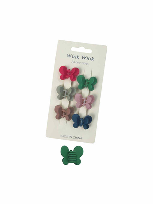 Mini Matte Butterfly Clip Hair Claw 6 pcs/pack