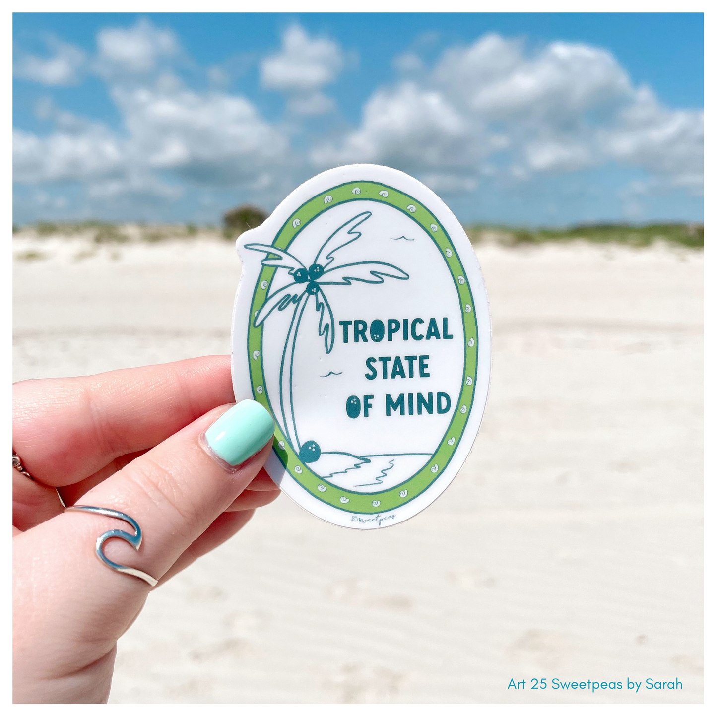 Tropical State of Mind Sticker, Beach Sticker, Summer