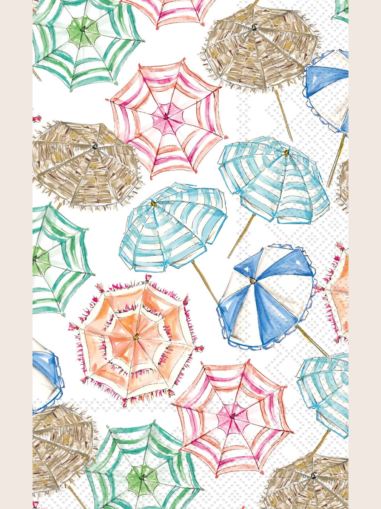 Paper Guest Towels 16 ct Coral Umbrella Pattern