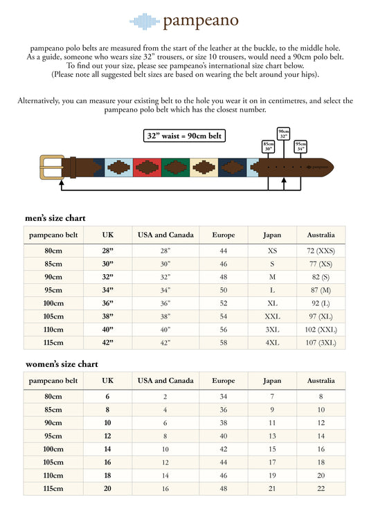 Pampeano hand-stitched leather polo belt - Dinastia