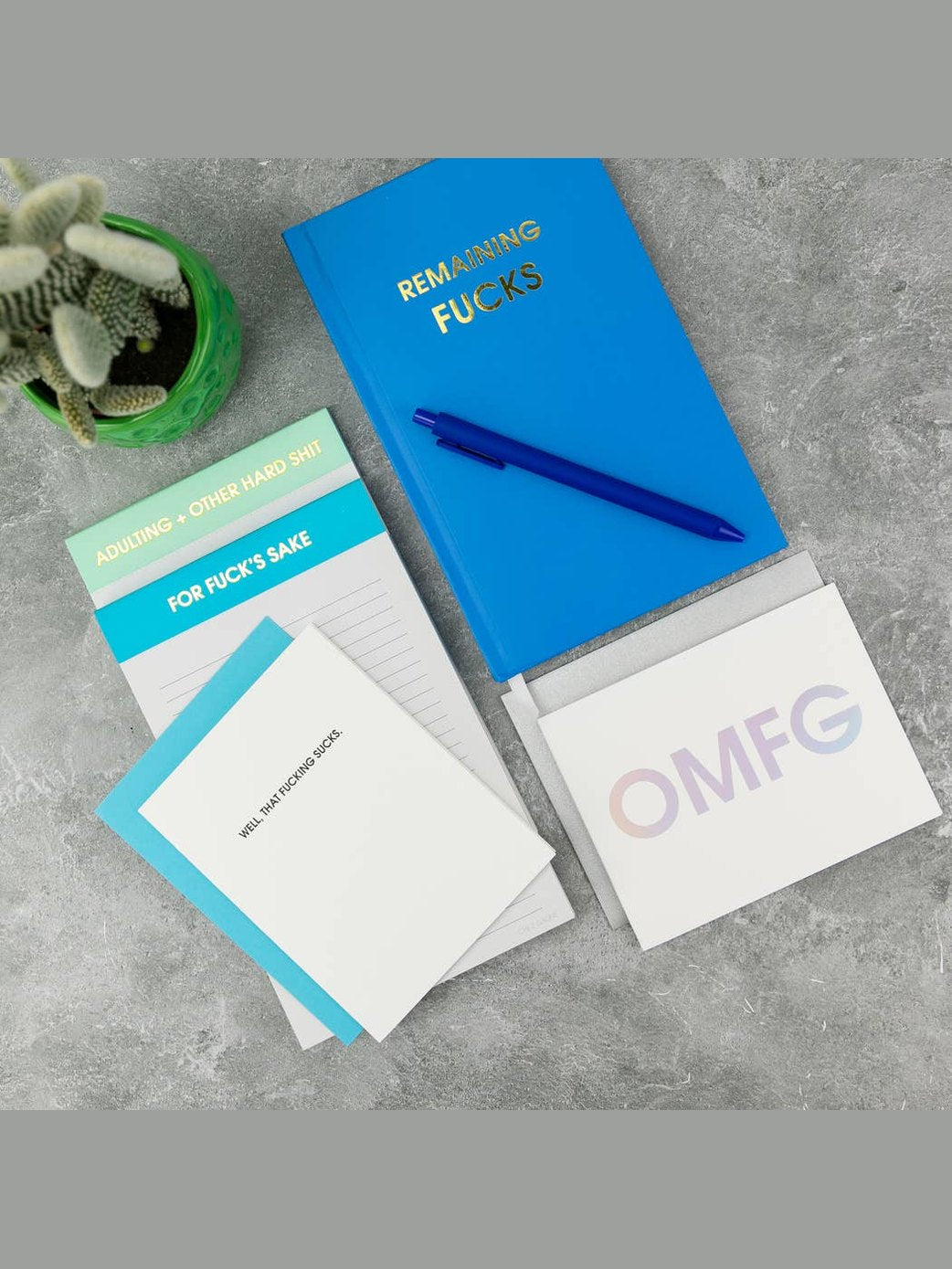 Remaining Fucks - Bright Blue Hardcover Journal Bright Hardcover