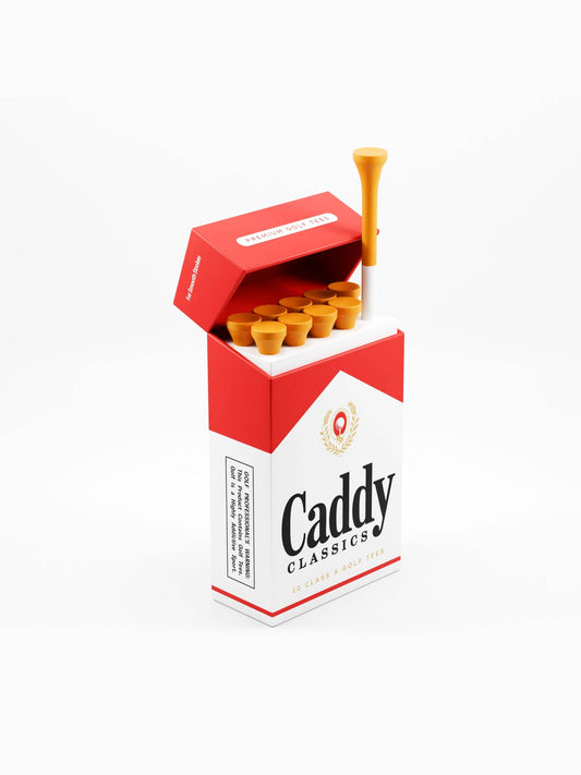 Royal Reds | Golf Tee Holder + 10 Bamboo 2¾ Inch Tees