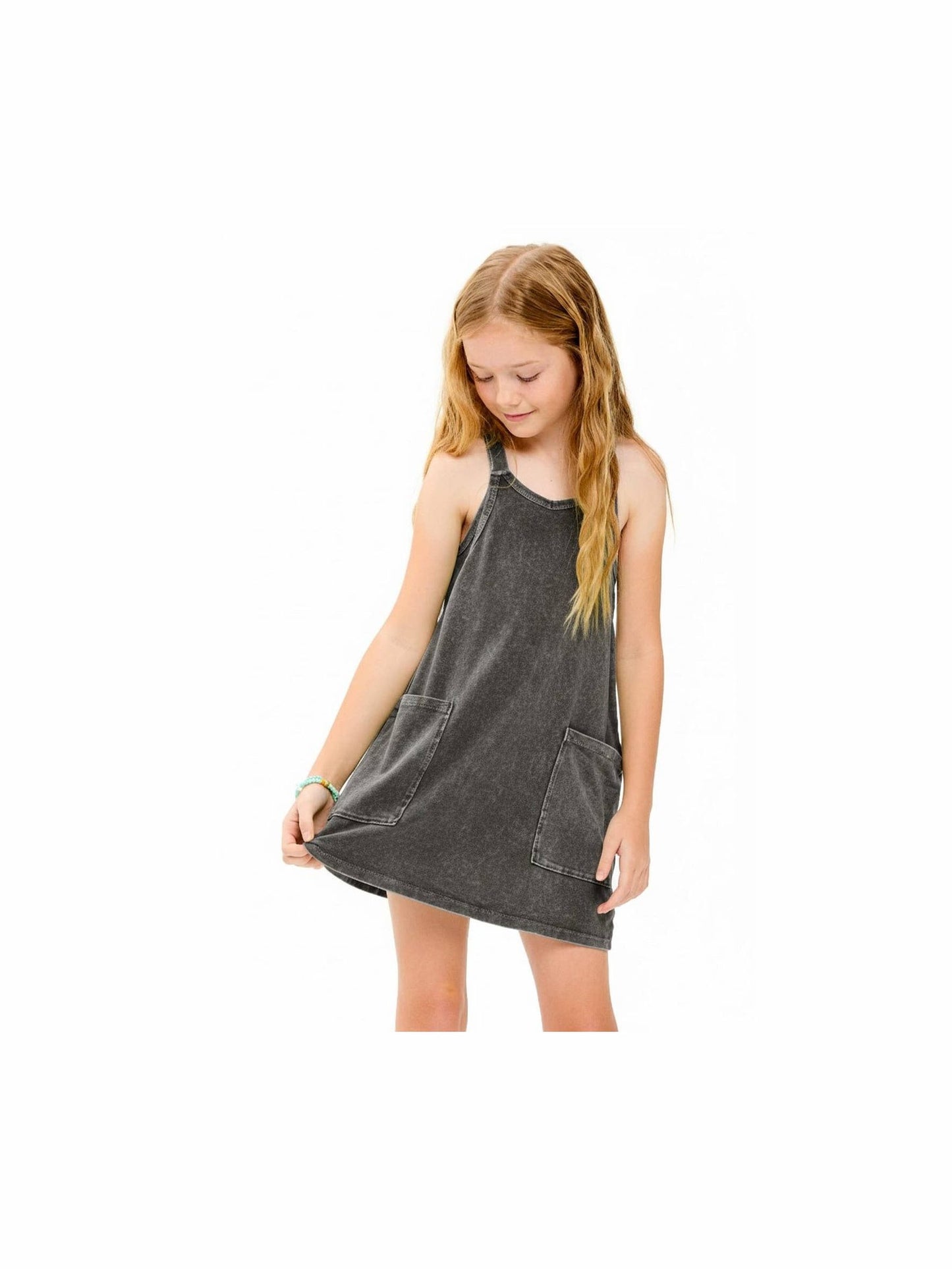 Mineral Washed Dress with Built-in Romper Lining