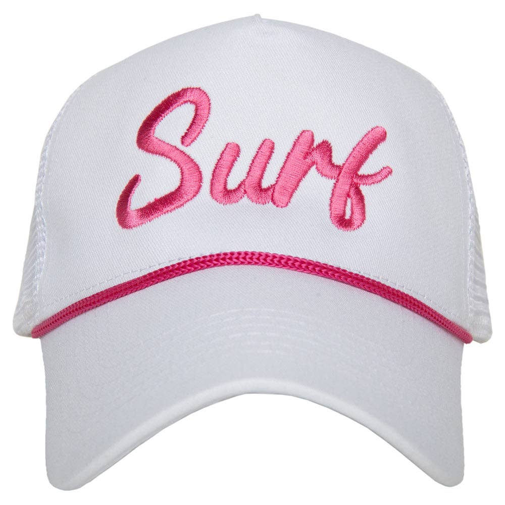 Surf Cursive Trucker Cap with Rope