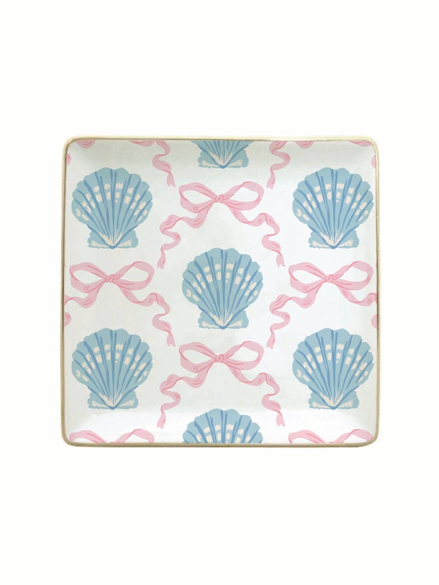 Ceramic Trinket Tray | Bow Sea Shell Trinket Tray