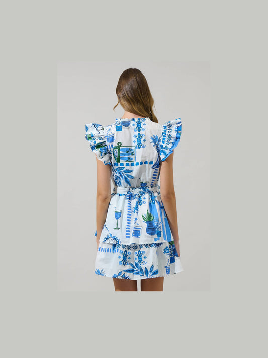 Sosy Postcard Marisol Tiered Mini Dress