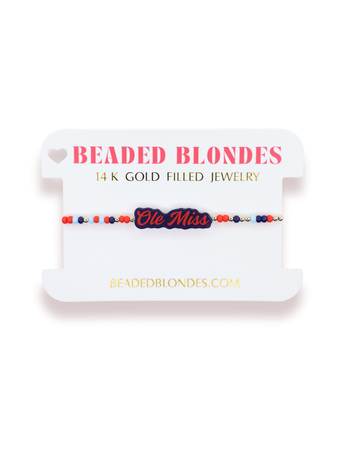 Ole Miss Word Bracelet on Color