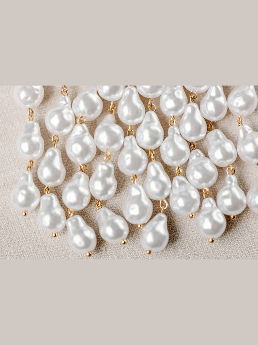 Natural Pearl Statement Drop Statement Earrings