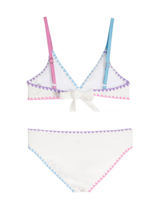 Rani Embroidered Trim White Bikini Swimsuit