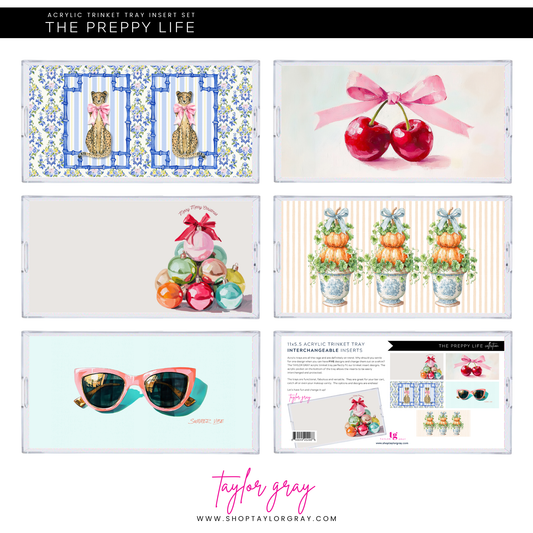 5.5x11 THE PREPPY LIFE trinket tray insert set of 5