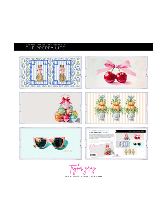 5.5x11 THE PREPPY LIFE trinket tray insert set of 5