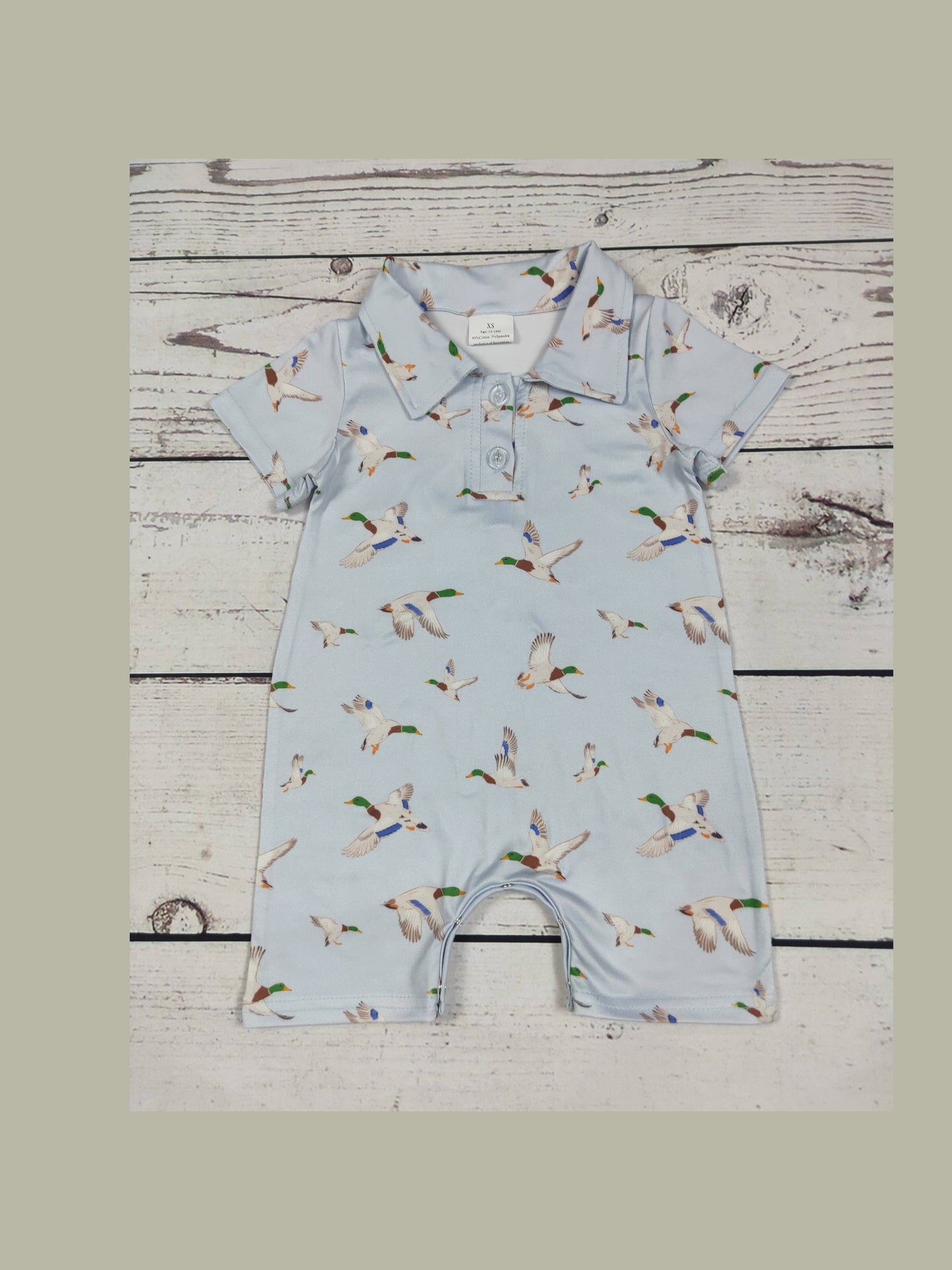 Duck Printed Baby Boy Romper