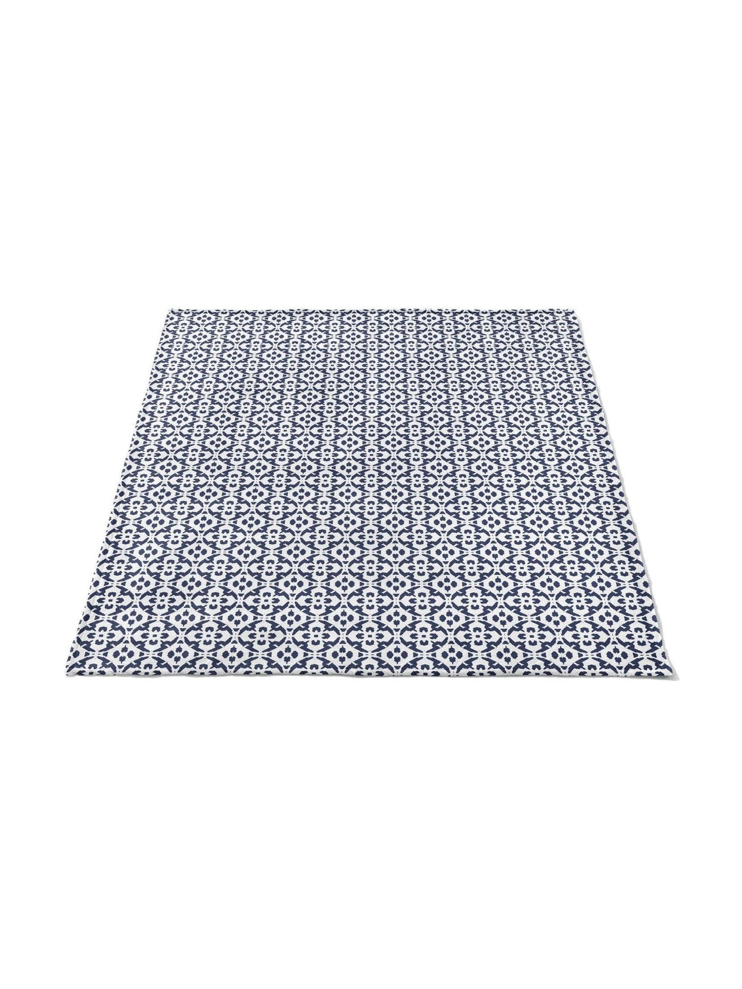 Porto Tiles Navy Fleece Blanket