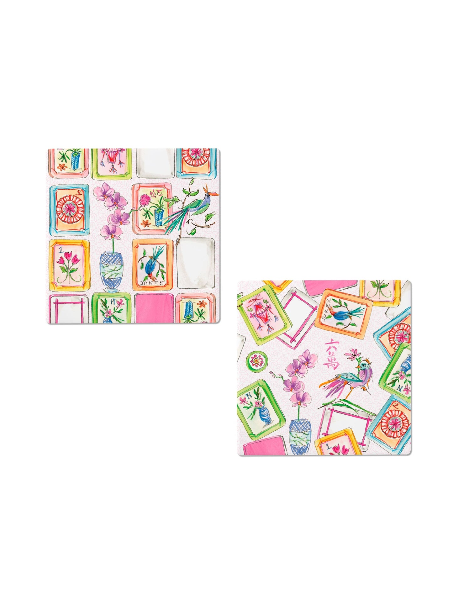 Mahjong Pink Ceramic Coaster
