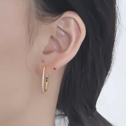 CZ U-Shaped Earrings