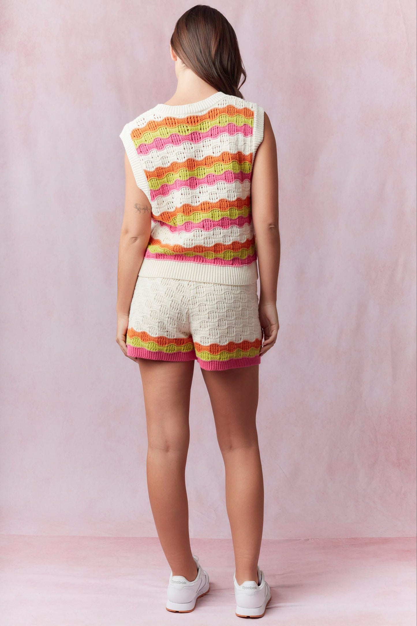 Multi Wavy Crochet Sweater Vest
