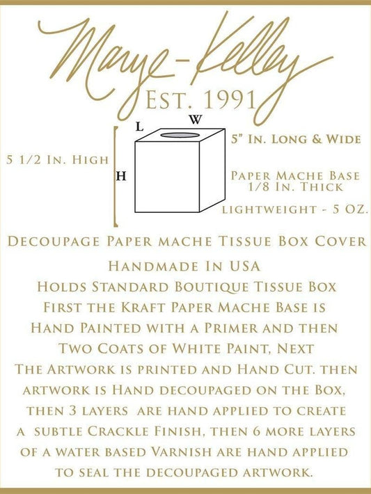Green Toile Tissue Box Cover
