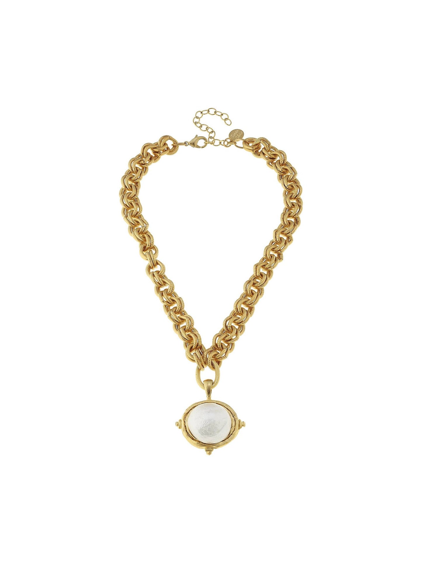 Gold Chain Necklace with Cotton Pearl