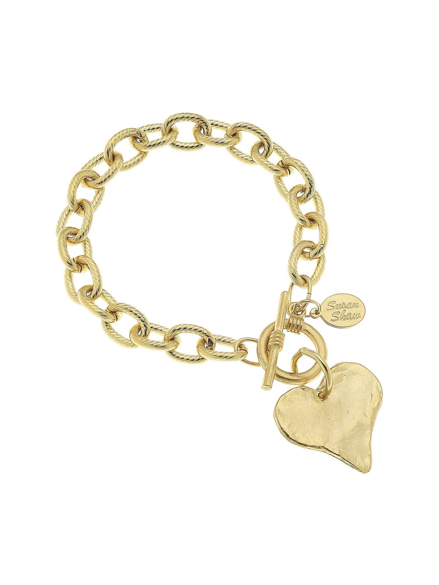 Gold Heart Toggle Bracelet