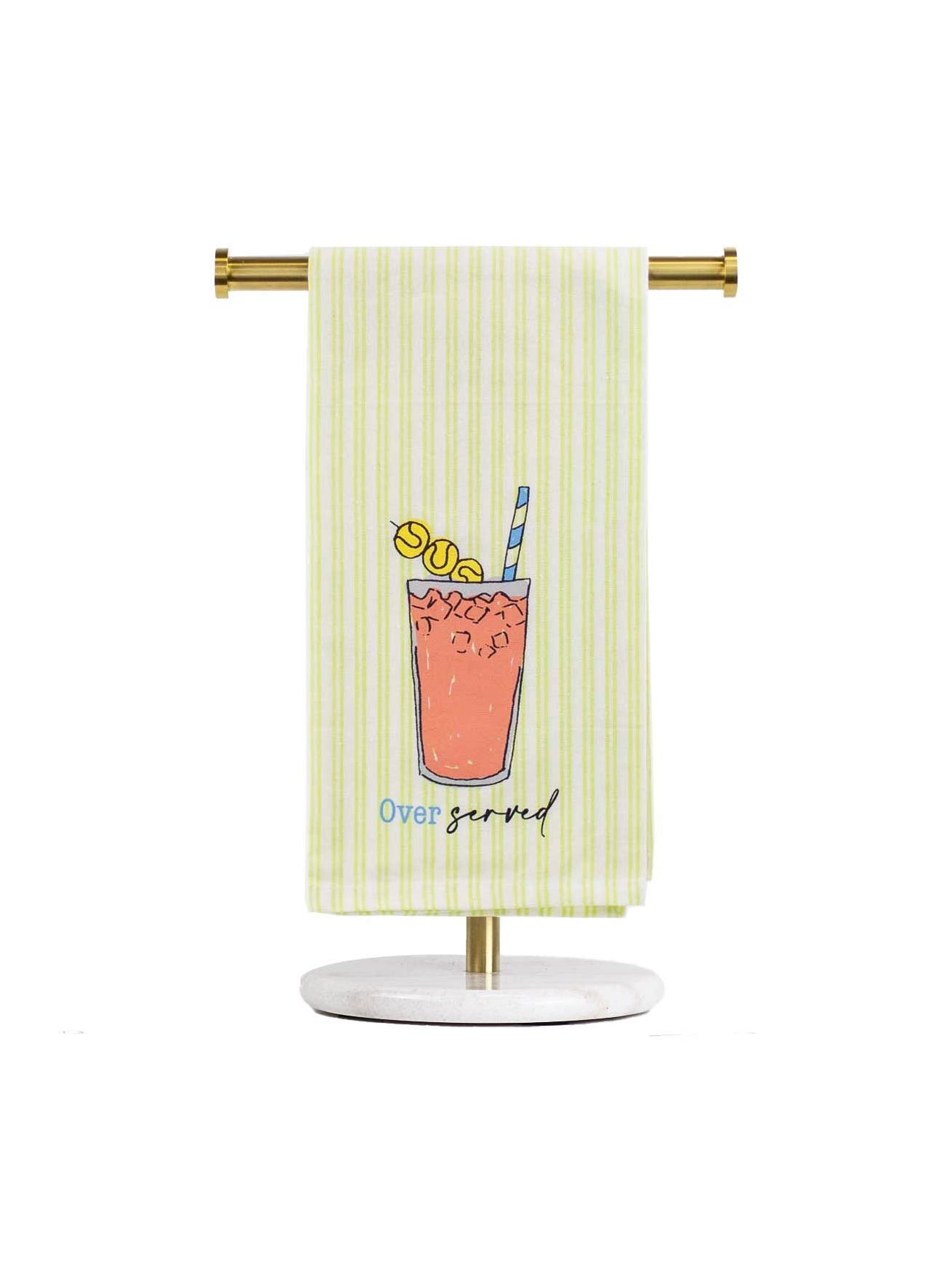 Over Served Hand Towel Green/Multi 20x28