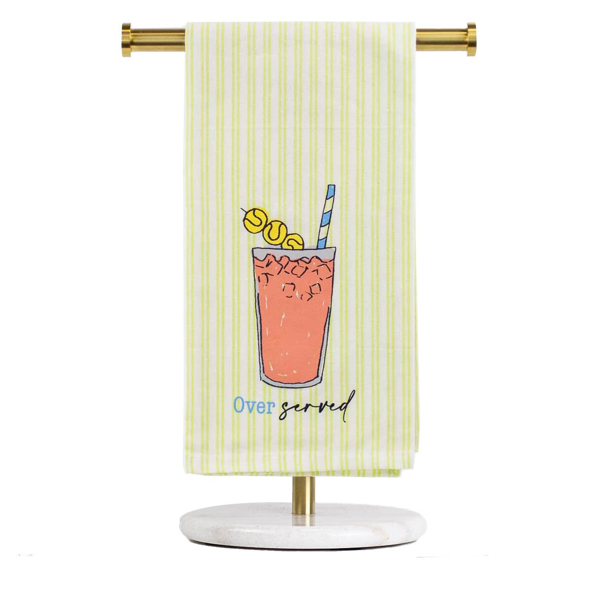 Over Served Hand Towel Green/Multi 20x28