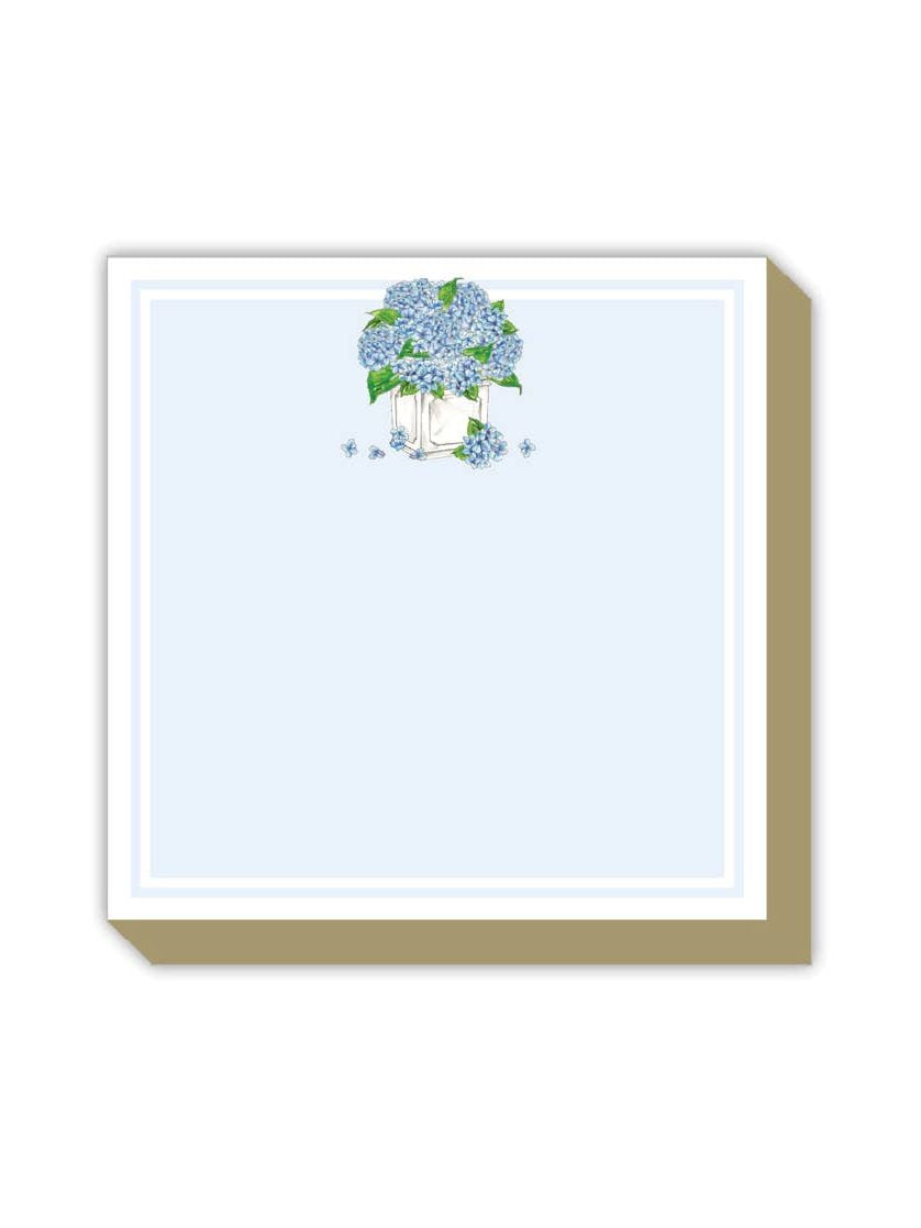 Handpainted Hydrangea Border Luxe Notepad
