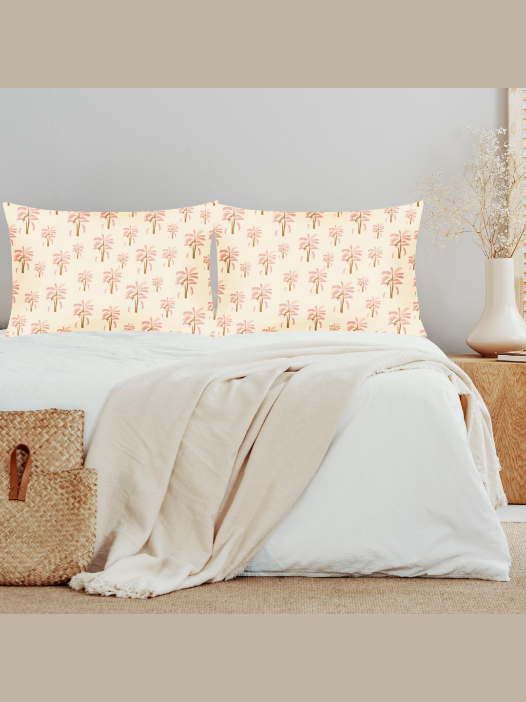Pink Palm Satin Pillowcase