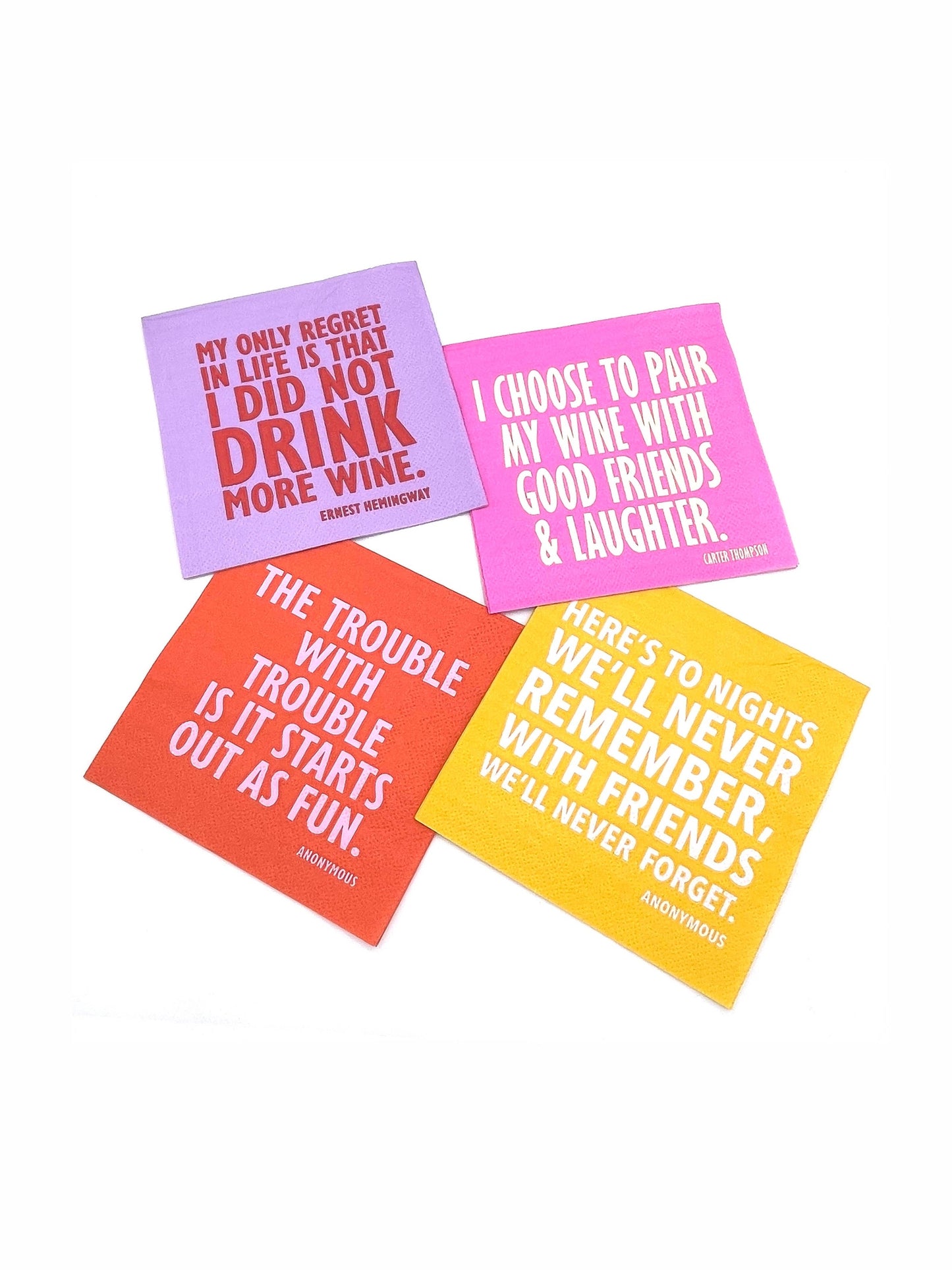 Party Cocktail Funny Napkins-To Nights We'll Never Remember