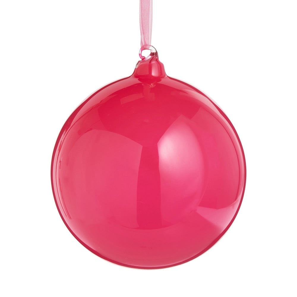 4" Shiny Raspberry Ball Ornament