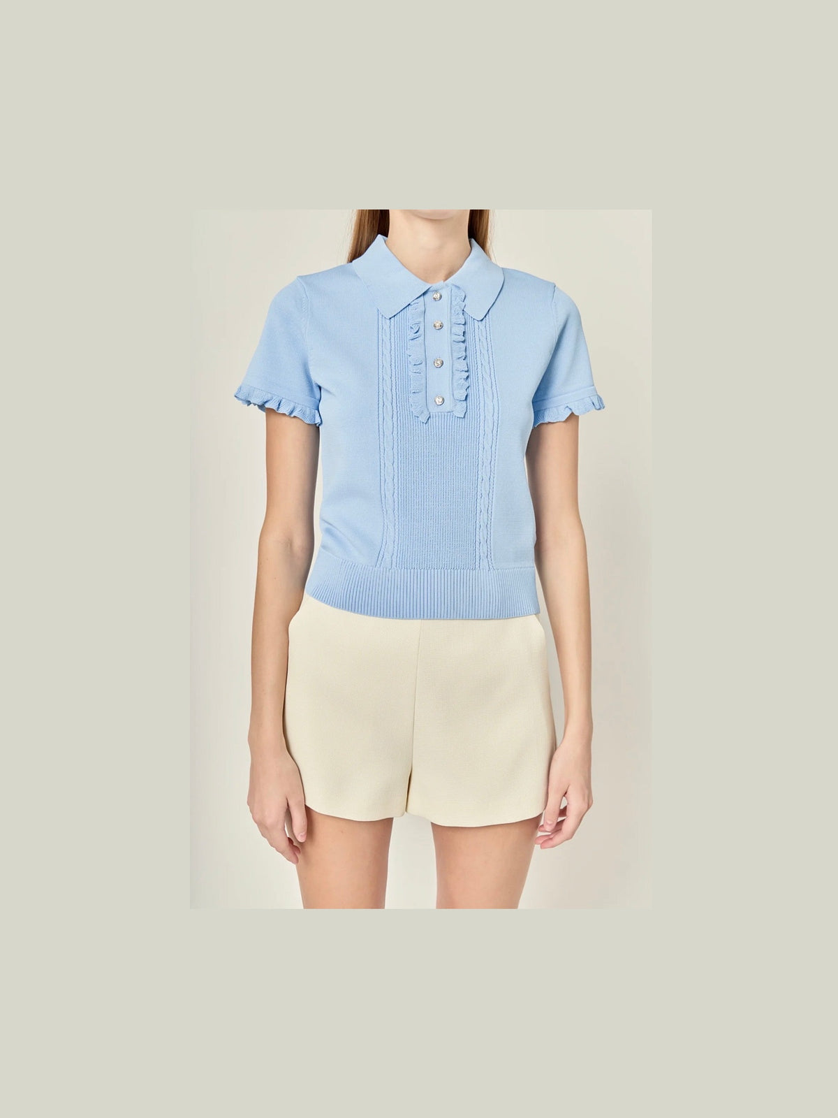 Ruffle Placket Top