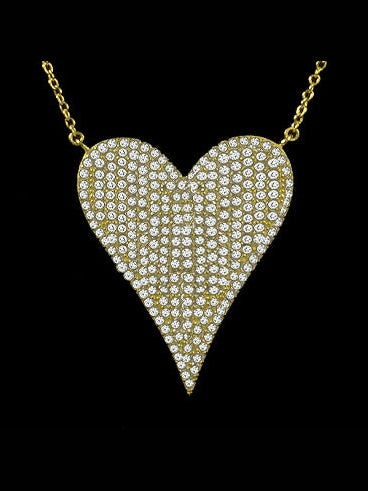 Small Pave Heart Necklace