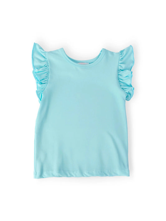 Aqua S/S Ruffle Tee