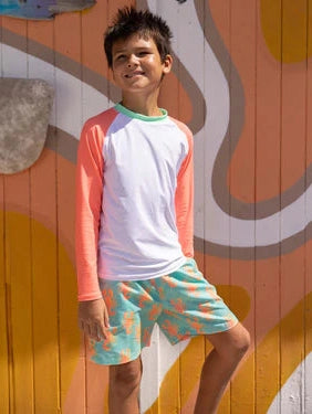 White Coral Sleeve Sustainable Rash Top