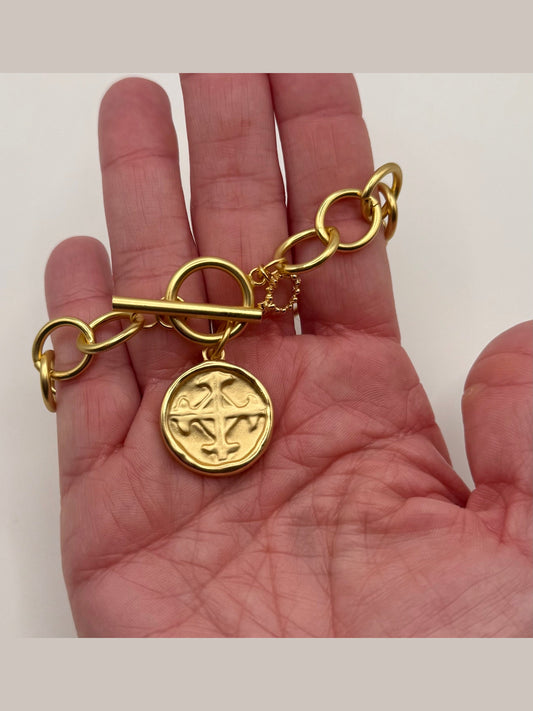 Heirloom Matte Gold Serenity Prayer Bracelet