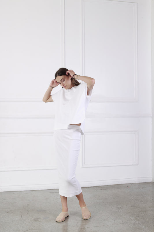 Theo Fitted Poncho - White