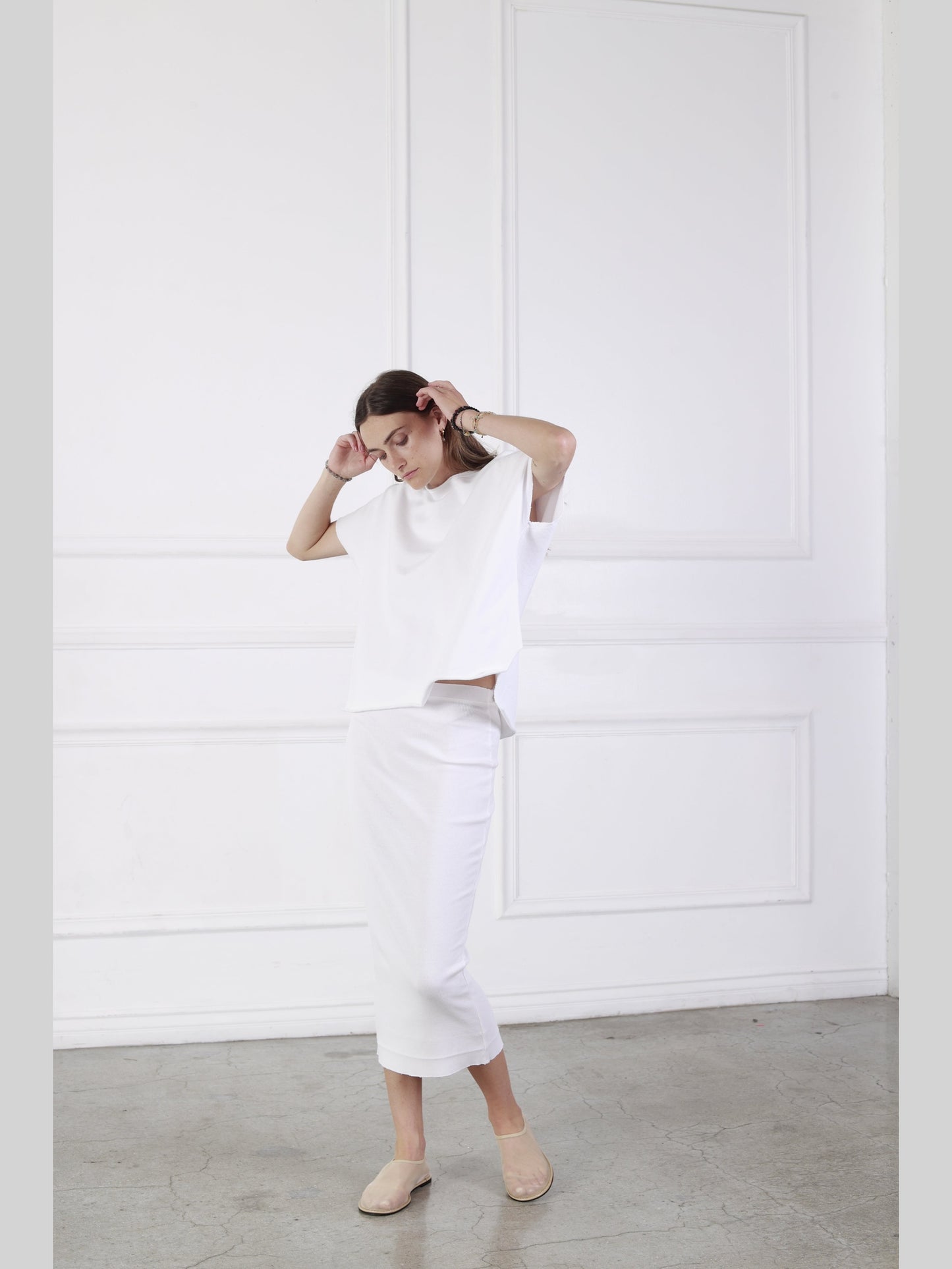 Theo Fitted Poncho - White