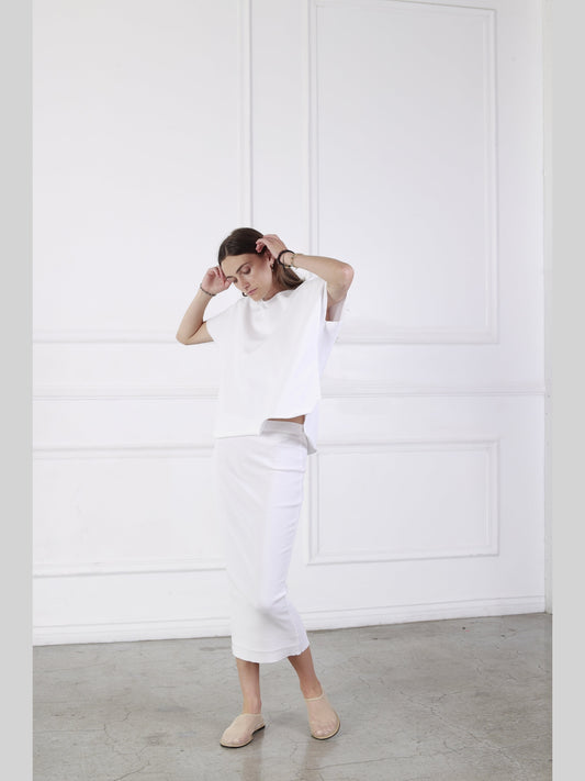 Theo Fitted Poncho - White